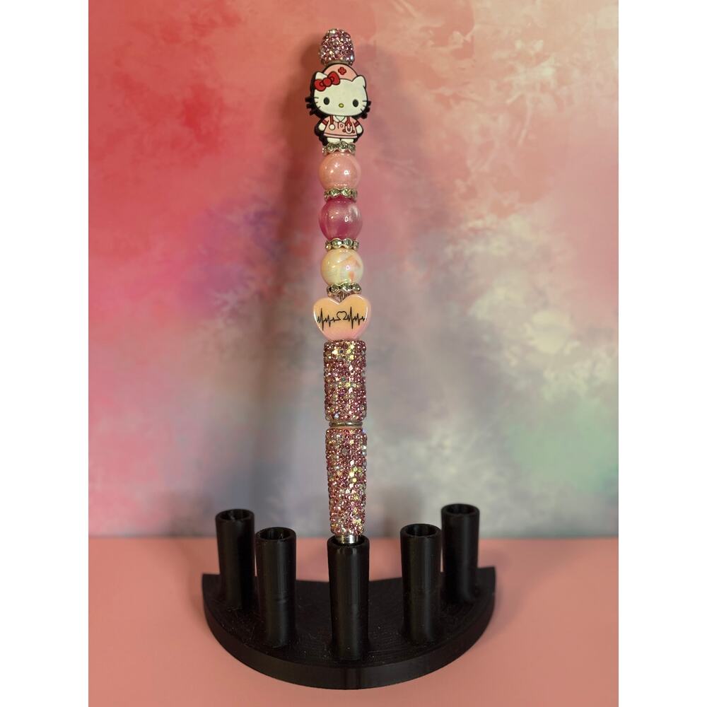 117-17 Inspired Handcrafted Extended Length Beaded Pen w/ Refill Ink